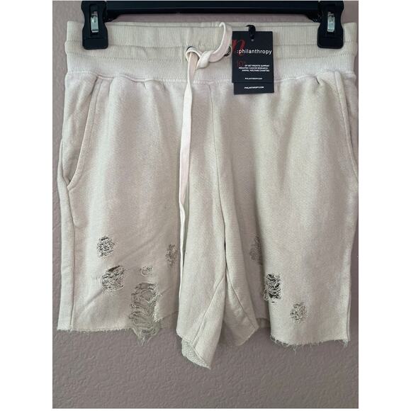 N: Philanthropy Coco Shorts Distressed Vintage Bone Beige Womens Size XS - NWT - Picture 3 of 12